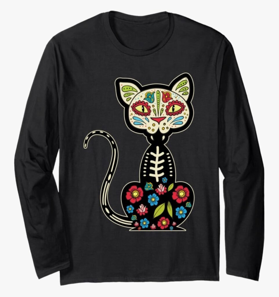 🍂 Camisetas Otoño Gatetes gato mexicano Halloween 1 Camiseta otoño gato mexicano Halloween