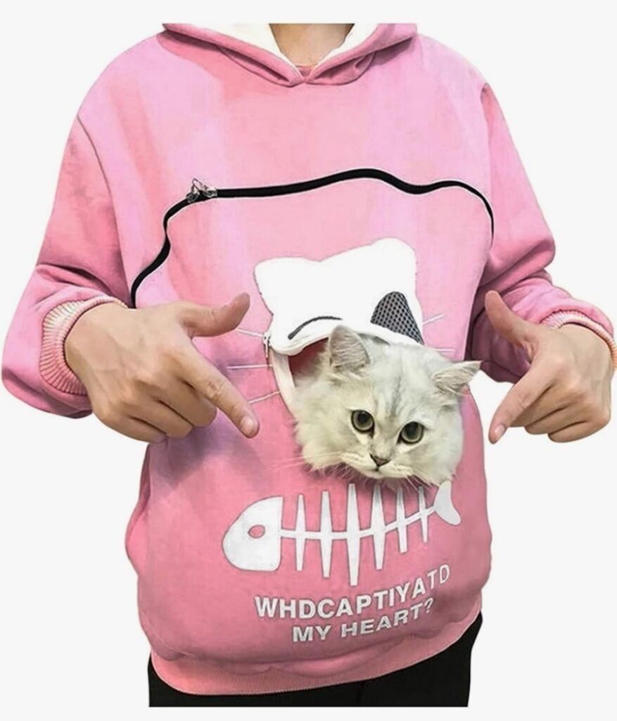 🍂Sudadera Portagatos otoño Mujer Capucha tipo canguro para meter a tu Gato 1 sudadera portagatos otoño capucha